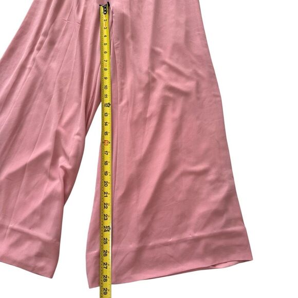 Alexander + David Chiffon Wide Leg Pants Elastic Tie Waist Dusty Rose Size Large - Picture 9 of 9